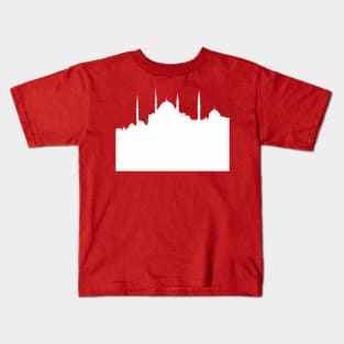 Istanbul Cityscape White Silhouette Kids T-Shirt